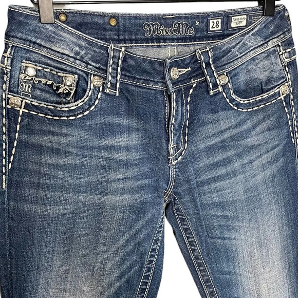 Miss Me Women’s Boot Cut Bling Jeans Size 28 - Picture 2 of 7